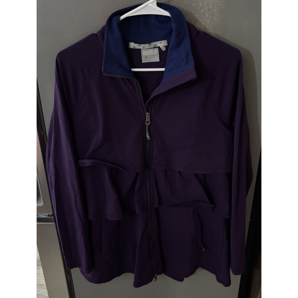 Athleta Jacket Women's Medium Purple Renew Tiered Ruffle‎ Zip Outdoor Athletic